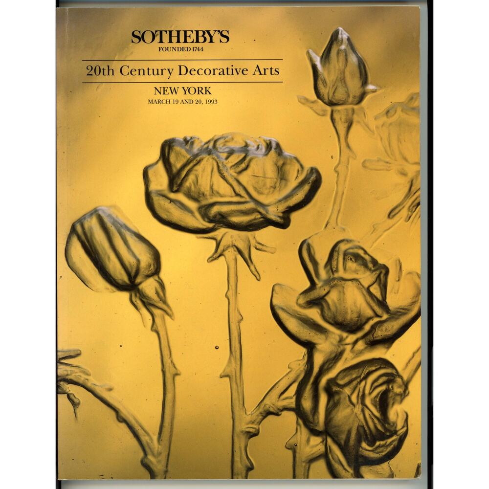 Sothebys Auction Catalog 20th Century Decorative Art March 1993 Sale Cliff Cameo
